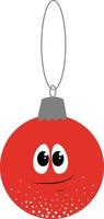 Christmas tree toy, illustration, vector on white background.