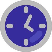 Grey and blue wall clock, illustration, vector on a white background.