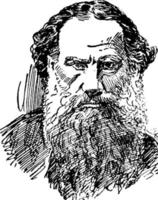 Count Leo Tolstoi, vintage illustration vector
