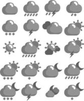 Weather icon set, illustration, vector on a white background.