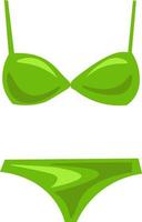bikini verde, ilustración, vector sobre fondo blanco.