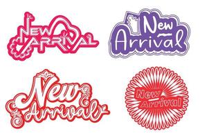 New arrival logo and sticker design template vector