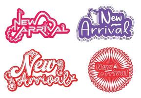 New arrival logo and sticker design template vector