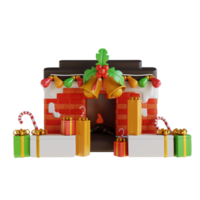 3d ilustración decoración navideña y caja de regalo png