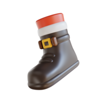 3d illustration of Santa Claus shoes png