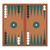 Backgammon isolated on a white background. Oriental board game for two people. Flat style. Vector illustration