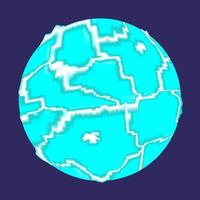 Planet in space covered with ice. An object for a computer space game. Flat style. Vector illustration