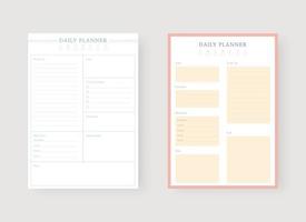 Daily planner template. Set of planner and to do list. Modern planner template set. Vector illustration.