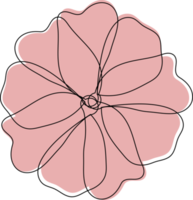 Minimalist flower doodle png