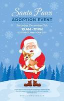 Santa Paws Adoption Poster Template vector