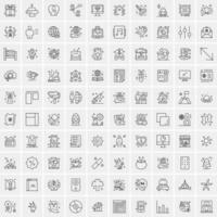 100 iconos de negocios para web y material impreso vector