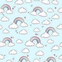 Vector pattern with rainbow.