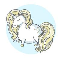 Cartoon magic unicorn. vector