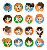 colección de avatares para niños. vector