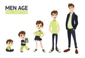 Set of characters in cartoon flat style. vector