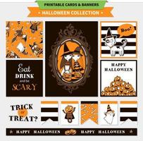 conjunto imprimible vectorial de halloween. vector