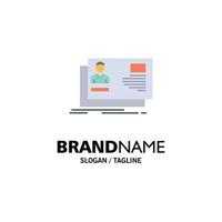 Id User Identity Card Invitation Business Logo Template Flat Color vector
