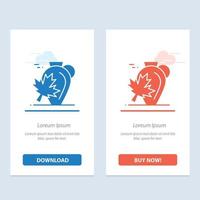 Pot Autumn Canada Leaf Maple  Blue and Red Download and Buy Now web Widget Card Template vector