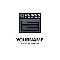american movie usa video business logo plantilla color plano vector