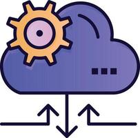 Cloud Setting Gear Arrow  Flat Color Icon Vector icon banner Template