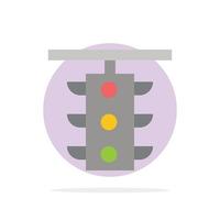 Light Sign Station Traffic Train Abstract Circle Background Flat color Icon vector