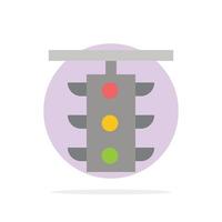 Light Sign Station Traffic Train Abstract Circle Background Flat color Icon vector