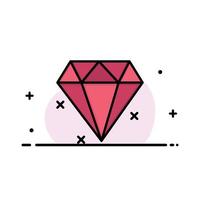 Diamond Jewelry  Business Flat Line Filled Icon Vector Banner Template