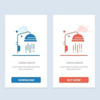 Bathroom Clean Shower  Blue and Red Download and Buy Now web Widget Card Template vector