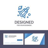 Creative Business Card and Logo template Fly Missile Science Vector Illustration
