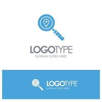 Map Location Search Navigation Blue Solid Logo with place for tagline vector
