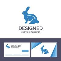 tarjeta de visita creativa y plantilla de logotipo conejito pascua conejito de pascua conejo ilustración vectorial vector