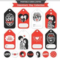 Printable set with couple in love and lettering. vector