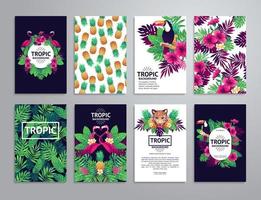 conjunto imprimible tropical. vector