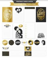 Printable set with couple in love and lettering. vector