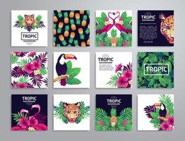 Tropical printable set. vector