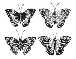 conjunto de mariposas antiguas. vector