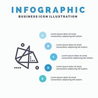 icono de línea especial de movimiento de gráficos de efectos abstractos con fondo de infografía de presentación de 5 pasos vector