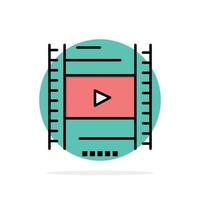 video lección película educación resumen círculo fondo plano color icono vector