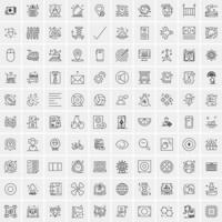 Pack of 100 Universal Line Icons for Mobile and Web vector