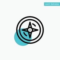 Navigation Compass Location turquoise highlight circle point Vector icon