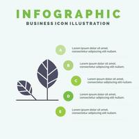 Earth Eco Environment Leaf Nature Solid Icon Infographics 5 Steps Presentation Background vector