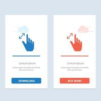 Expand Gestures Interface Magnification Touch  Blue and Red Download and Buy Now web Widget Card Tem vector