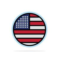 American Flag Thanksgiving Usa Abstract Circle Background Flat color Icon vector