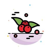 Cherry Food Fruit Abstract Flat Color Icon Template vector