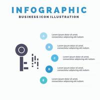 Internet Security Key Solid Icon Infographics 5 Steps Presentation Background vector