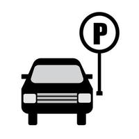 ilustración de icono de vector de aparcamiento de coche