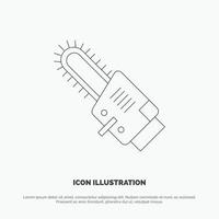 Saw Circular Blade Cordless Line Icon Vector