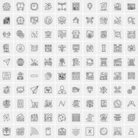 100 iconos de negocios para web y material impreso vector