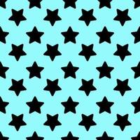 patrón vectorial sin costuras de estrella negra sobre fondo azul para textiles, ropa, postales, fondos de pantalla vector