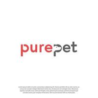 Logo for pet shop or animal clinic lettering pet, pure pet or petshop logo design vector